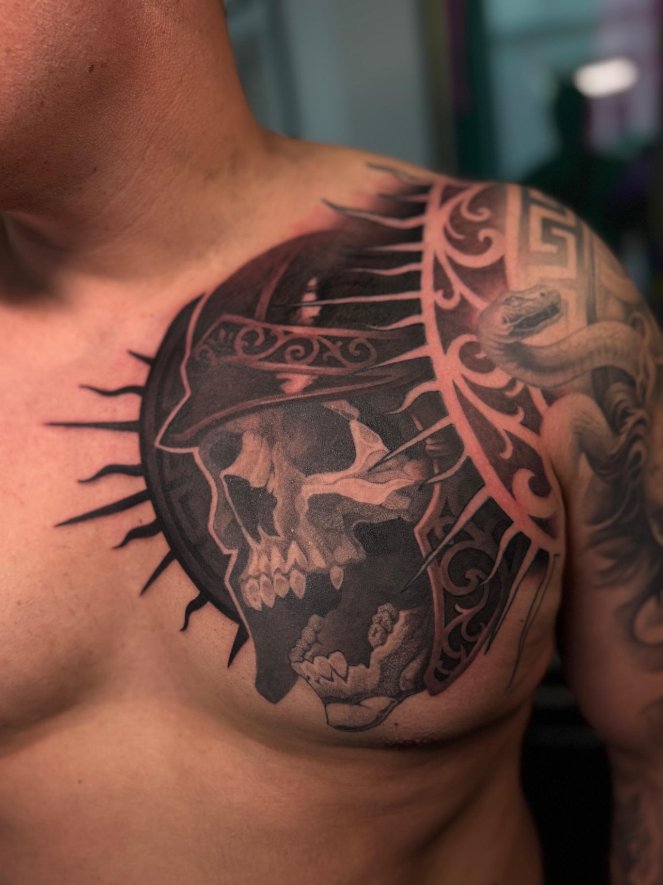 Skull chest piece